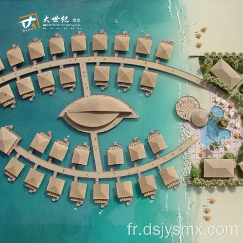 Modèle miniature de l'hôtel de la plage de Maldives